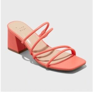 A New Day Blakely Strappy Heels Coral NWT